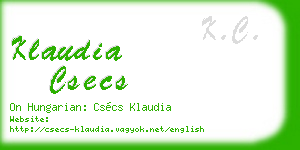 klaudia csecs business card
