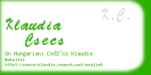 klaudia csecs business card